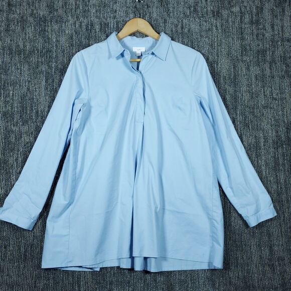 J Jill Top Women Size S Blue V Neck Long Sleeve Capsule Office Career Casual - Picture 1 of 11